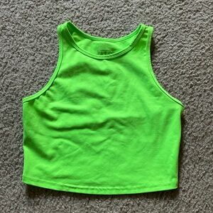 Neon Green fleo tempo cropped tank (s)